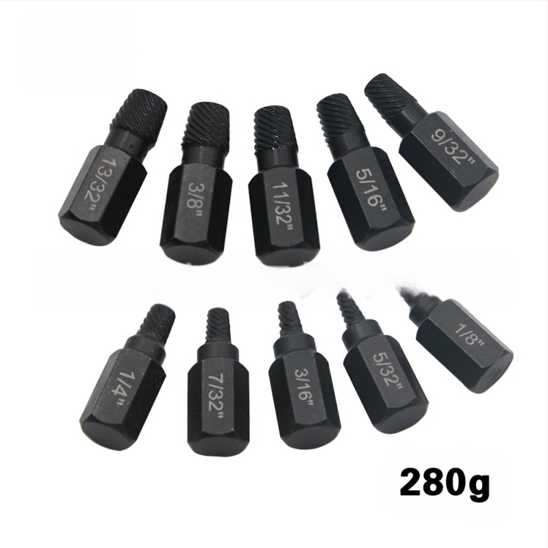 Комплект екстрактори за счупени винтове, британски стандарт, мулти-сплайн дизайн, стомана 40Cr-V