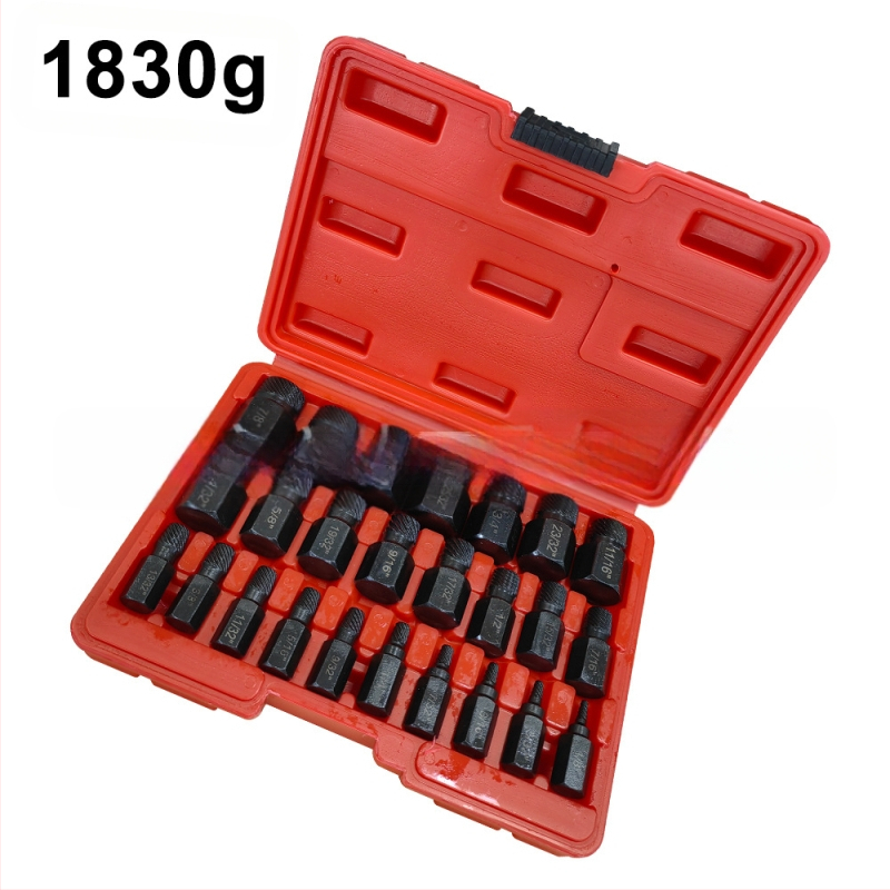 Комплект екстрактори за счупени винтове, британски стандарт, мулти-сплайн дизайн, стомана 40Cr-V