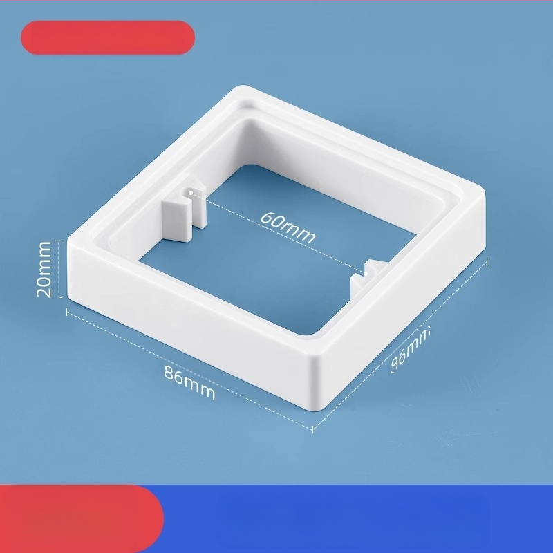 Тип 86 вградена квадратна електрическа кутия с повдигащ пръстен и уплътнител за кутия без дъно, съвместима с панел за превключване.