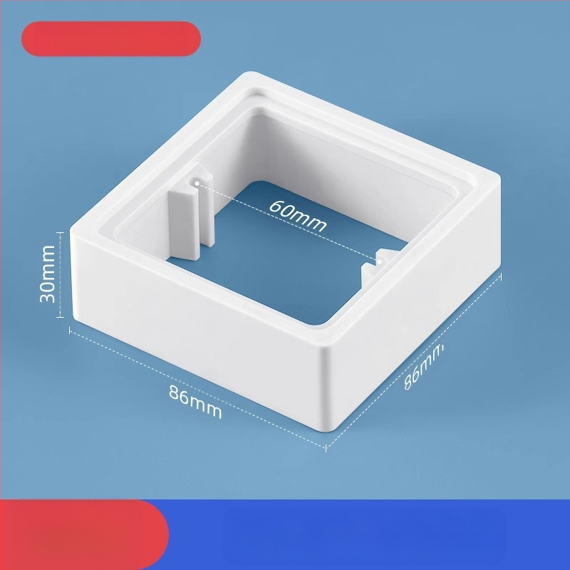 Тип 86 вградена квадратна електрическа кутия с повдигащ пръстен и уплътнител за кутия без дъно, съвместима с панел за превключване.