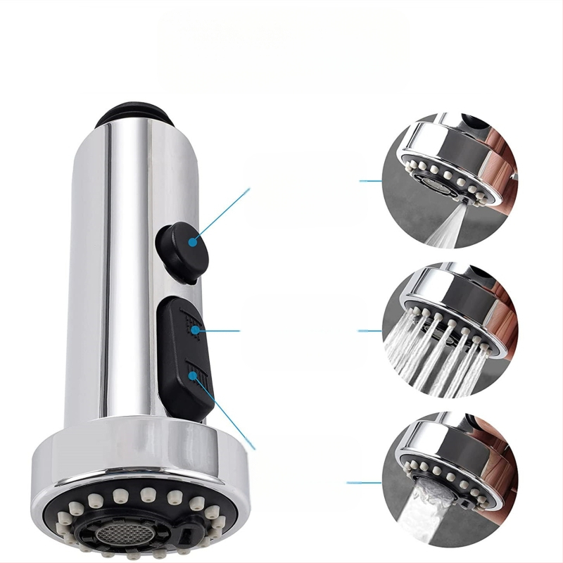 Goldsmiths Κουζινική αποσπώμενη κεφαλή βρύσης με ψεκασμό, ABS, στρογγυλό ακροφύσιο, αυτόματη ροή νερού, στυλ Νέο Κινέζικο Στυλ