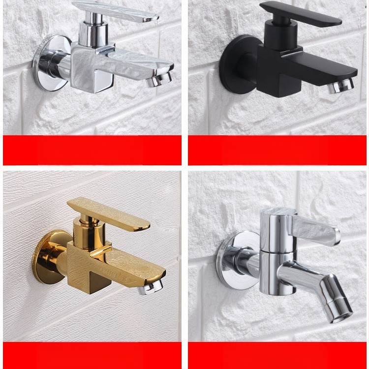 Βρύση τοίχου για νιπτήρα mop, κρύο νερό, σώμα από χαλκό, κεραμικός πυρήνας βαλβίνας, μοντέλο DL008