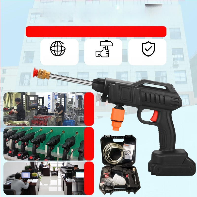 Namų naudojimui skirtas elektrinis automobilių plovimo purkštuvs, įkraunama ličio baterija, 21V, 22 bar aukštas slėgis, 3200 aps./min, modelis TT-EWS01