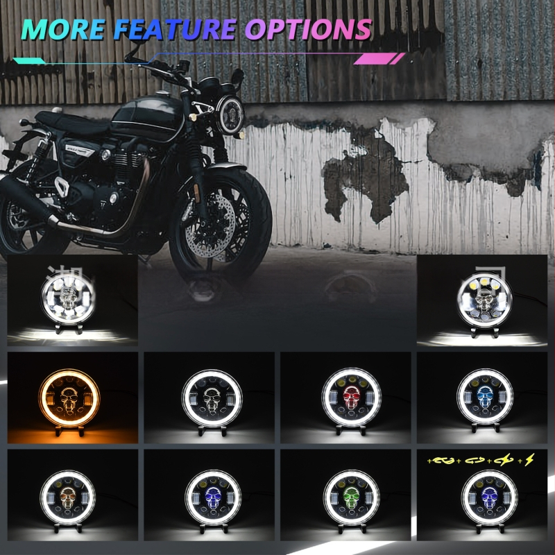 Wrangler φανάρι μοτοσικλέτας - αλουμίνιο αεροπορίας, LED, ανακλαστικό κύπελλο