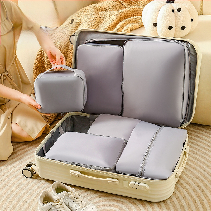 Šešių dalių suspaudimo maišų rinkinys kelionėms – didelė talpa drabužių organizavimui, nešiojama saugykla