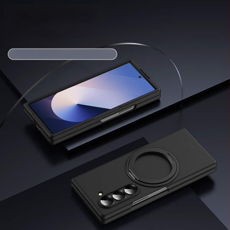 Obal Samsung zFold6 s otočnou podporou a magnetickým obalom – PC materiál, povrch horúcou tlačou, odvádzanie tepla, odolnosť voči opotrebeniu, proti otlačkom prstov