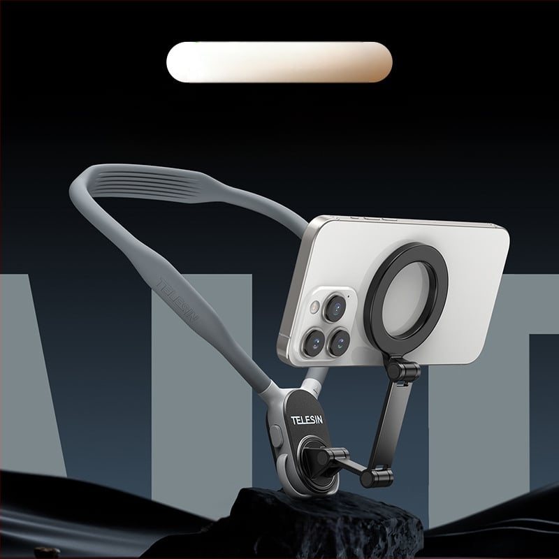 TELESIN MagSafe magnetski držač telefona oko vrata za FPV uživo prijenos i fotografiju – univerzalno za sve telefone, materijal: silikon+ABS+metal