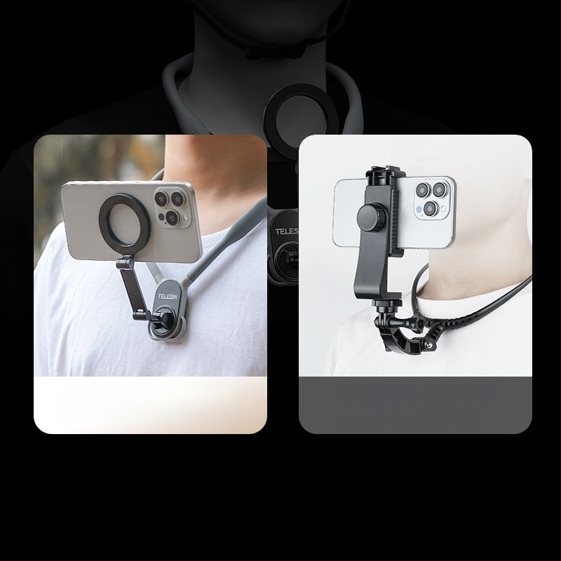 TELESIN MagSafe magnetski držač telefona oko vrata za FPV uživo prijenos i fotografiju – univerzalno za sve telefone, materijal: silikon+ABS+metal