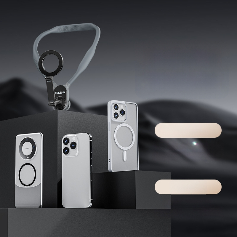 TELESIN MagSafe magnetski držač telefona oko vrata za FPV uživo prijenos i fotografiju – univerzalno za sve telefone, materijal: silikon+ABS+metal