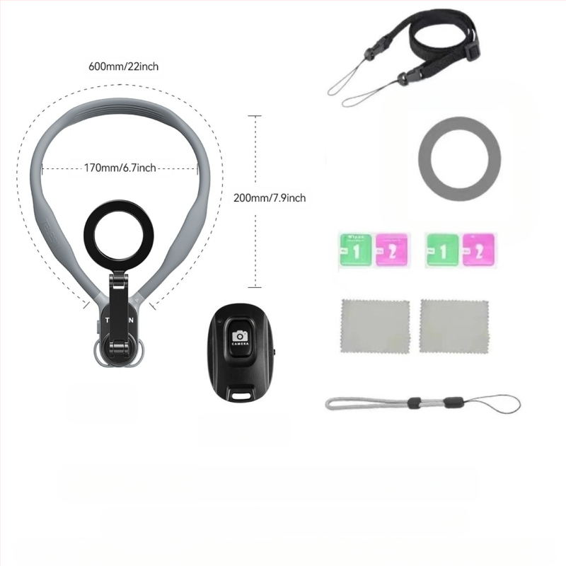 TELESIN MagSafe magnetski držač telefona oko vrata za FPV uživo prijenos i fotografiju – univerzalno za sve telefone, materijal: silikon+ABS+metal