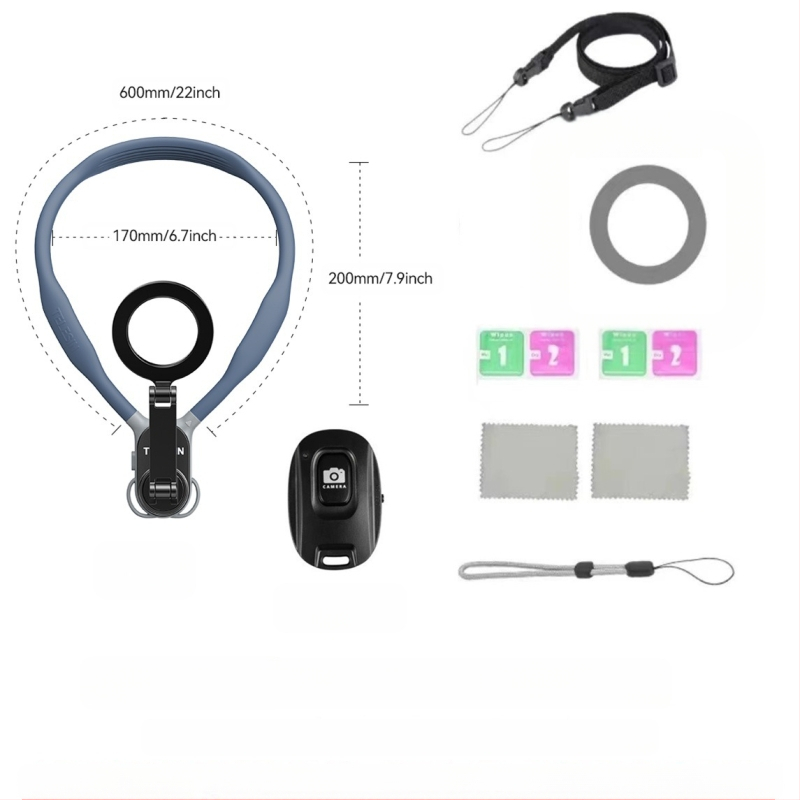 TELESIN MagSafe magnetski držač telefona oko vrata za FPV uživo prijenos i fotografiju – univerzalno za sve telefone, materijal: silikon+ABS+metal