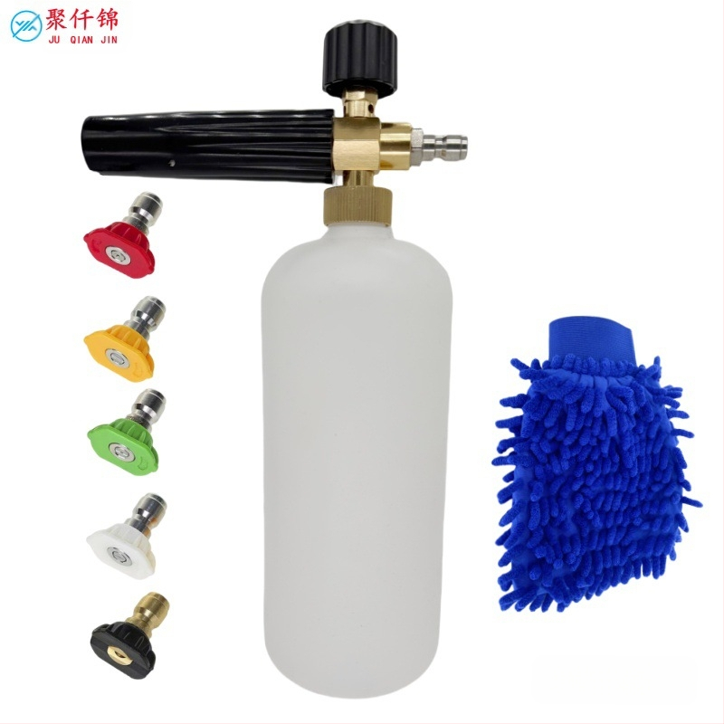 Augsta spiediena automobiļu putu pistole, korpuss no alumīnija un inženierijas plastikas, regulējama putas, ventilatora tipa izsmidzināšana