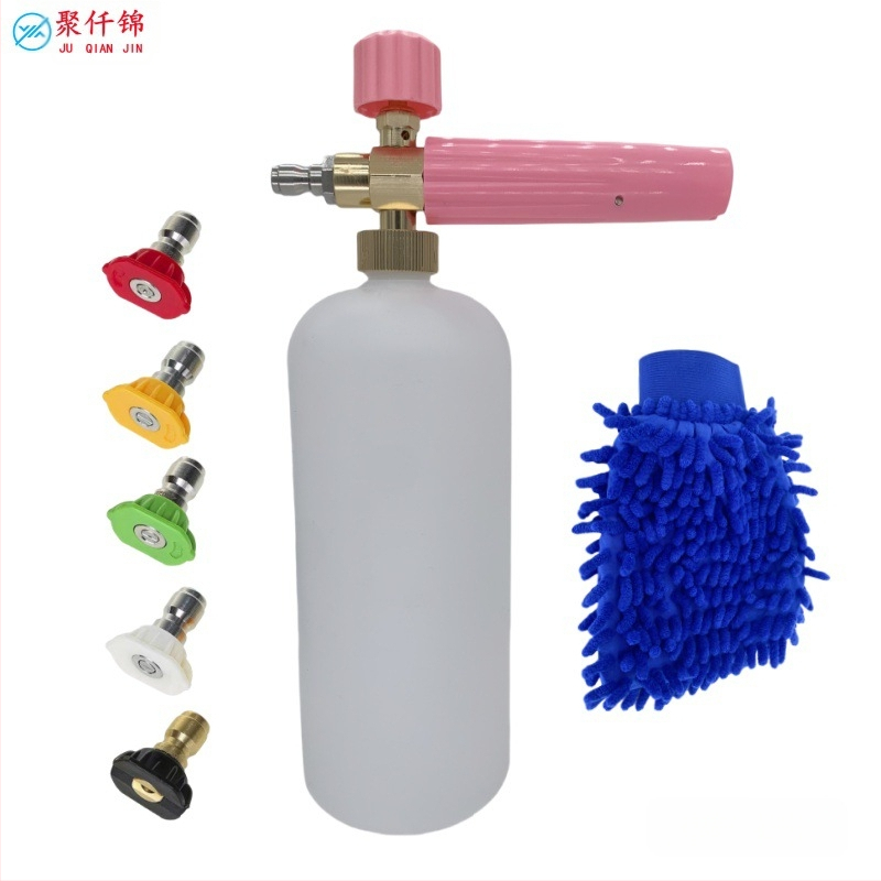 Augsta spiediena automobiļu putu pistole, korpuss no alumīnija un inženierijas plastikas, regulējama putas, ventilatora tipa izsmidzināšana