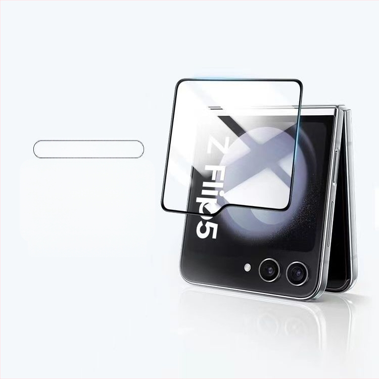 Закалено стъкло – защитно покритие за външния екран на Samsung Galaxy Z Flip5 и малкия екран на Z Fold5, HD яснота, защита на поверителността, антиотпечатъци, удароустойчиво