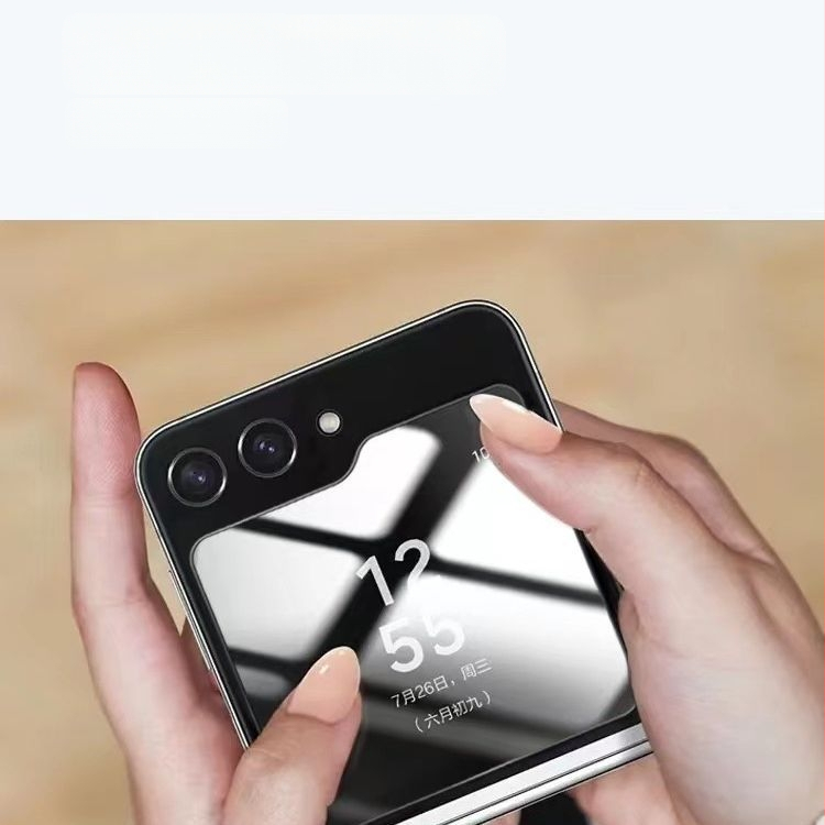 Закалено стъкло – защитно покритие за външния екран на Samsung Galaxy Z Flip5 и малкия екран на Z Fold5, HD яснота, защита на поверителността, антиотпечатъци, удароустойчиво