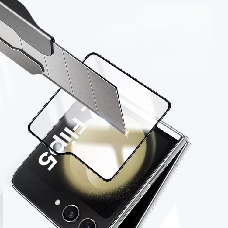 Закалено стъкло – защитно покритие за външния екран на Samsung Galaxy Z Flip5 и малкия екран на Z Fold5, HD яснота, защита на поверителността, антиотпечатъци, удароустойчиво