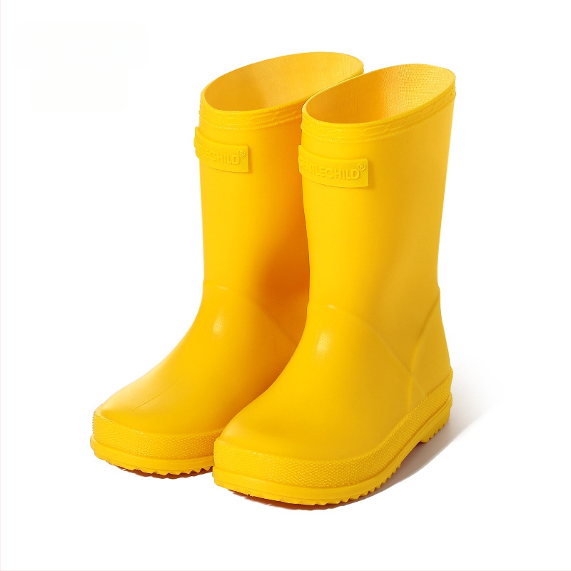 Bērnu lietus zābaki PVC, ūdensdroši, pretslīdējoša mīkstā zole, zems papēdis 1–3 cm