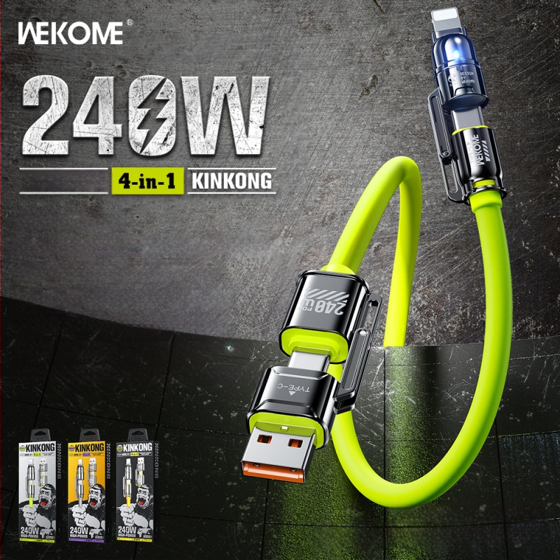 WEKOME dijamantni atom 240W silikonski kabel za podatke i brzo punjenje, 4-in-1, WDC-51
