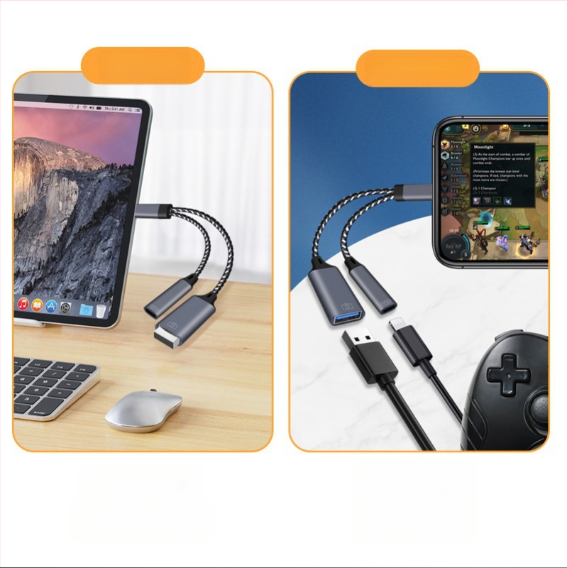 Lightning OTG προσαρμογέας για συσκευές Apple — ανάγνωση USB μνήμης και φόρτιση