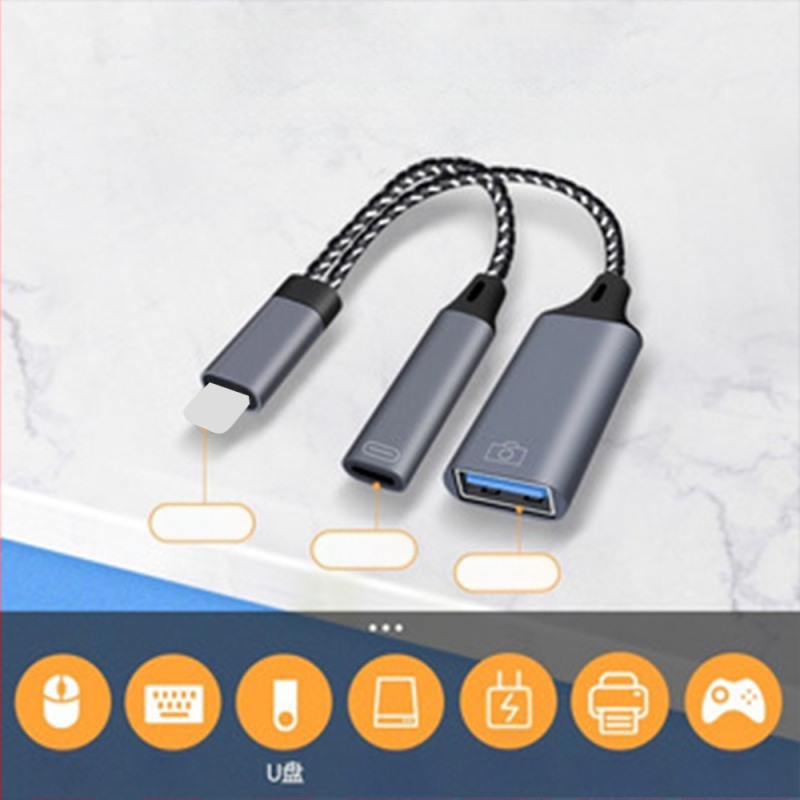 Lightning OTG адаптер за Apple устройства — четене на USB флаш диск и зареждане