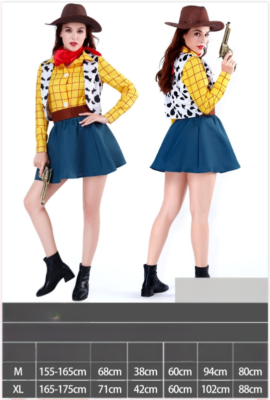 Woody костюм за семейно сценично представление – за възрастни и деца, деним стил, улична мода, спандекс и нейлон, основна материя <30%, вторична 30–50%, пролет 2023