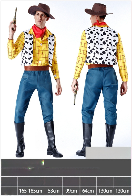 Woody костюм за семейно сценично представление – за възрастни и деца, деним стил, улична мода, спандекс и нейлон, основна материя <30%, вторична 30–50%, пролет 2023