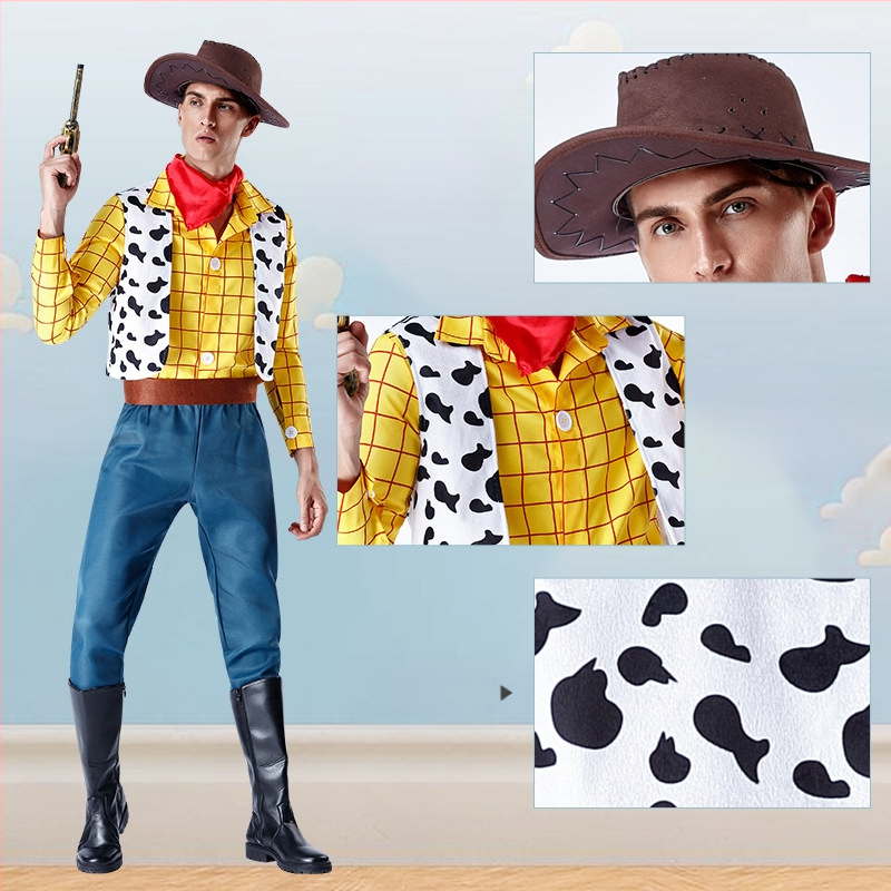 Woody костюм за семейно сценично представление – за възрастни и деца, деним стил, улична мода, спандекс и нейлон, основна материя <30%, вторична 30–50%, пролет 2023