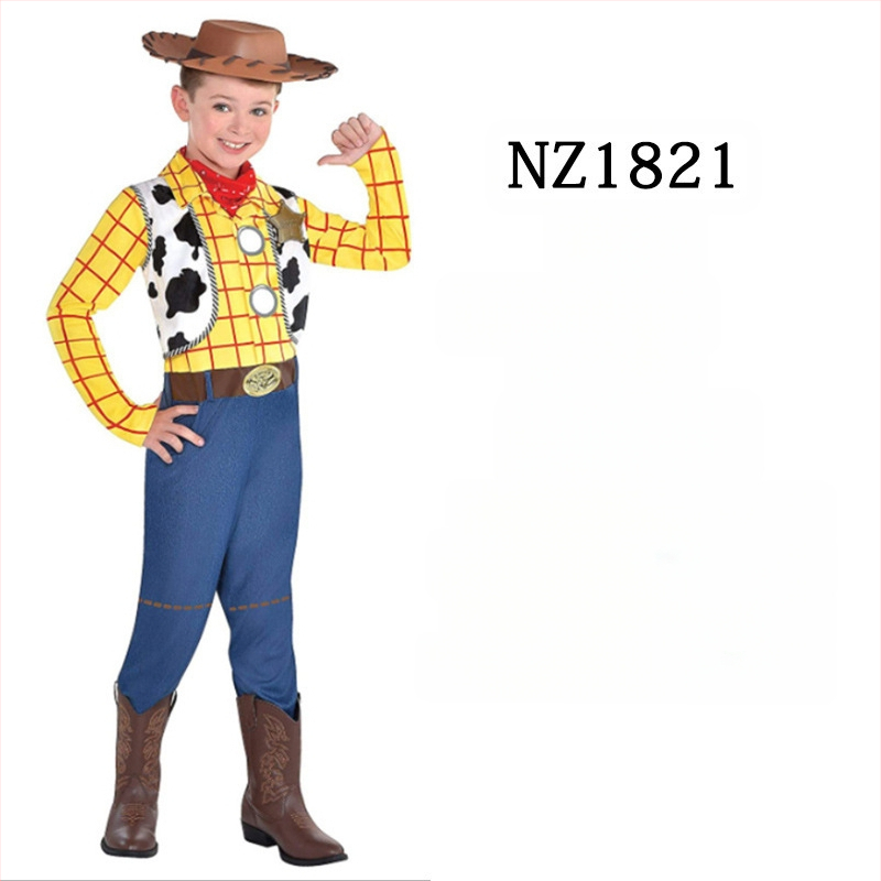 Woody костюм за семейно сценично представление – за възрастни и деца, деним стил, улична мода, спандекс и нейлон, основна материя <30%, вторична 30–50%, пролет 2023