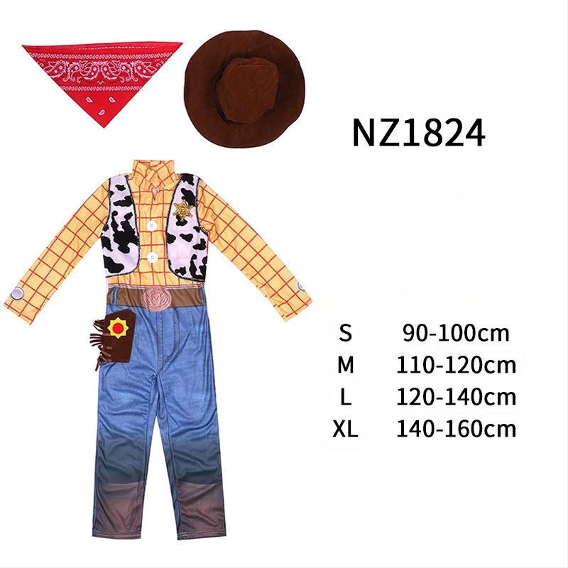 Woody костюм за семейно сценично представление – за възрастни и деца, деним стил, улична мода, спандекс и нейлон, основна материя <30%, вторична 30–50%, пролет 2023