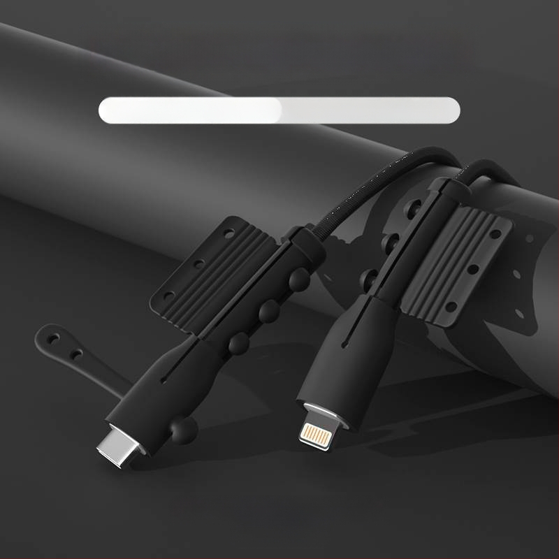 Silikoninis apsauginis dangtelis plokščiam įkrovikliui ir duomenų kabeliui – užkerta kelią lenkimui ir lūžimui