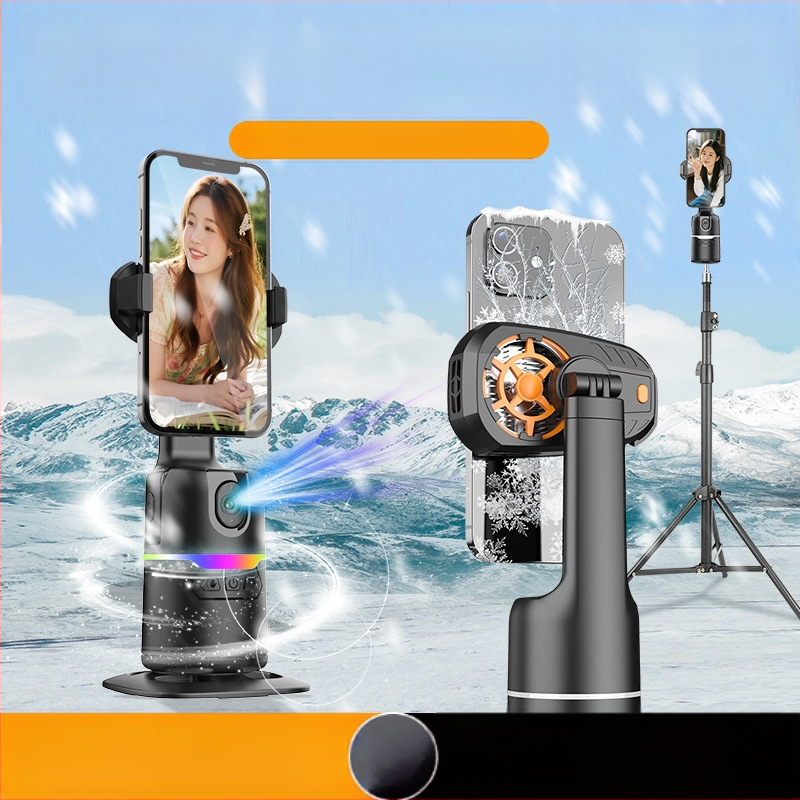 Okostelefonhoz tartozó gimbal automata követéssel és 360° forgással — szerelés nélkül, tömeg 290 g, 1 év garancia