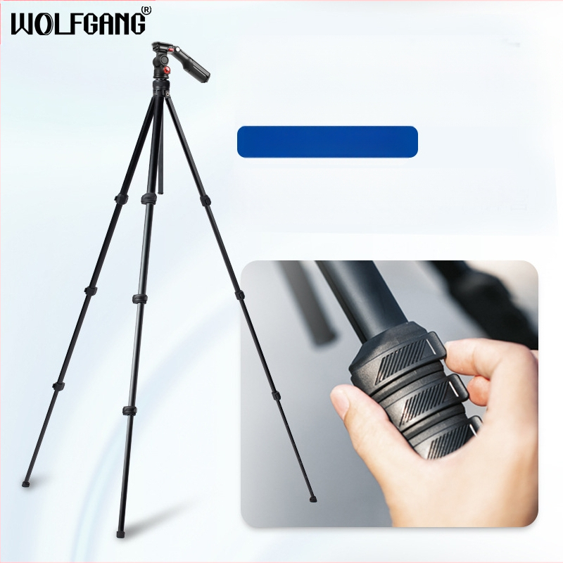 Universal τρίποδο για κινητά τηλέφωνα και κάμερες με κεφαλή 3D, κατασκευή από κράμα αλουμινίου τεσσάρων τμημάτων, υποστηρίζει έως 3,5 kg, με πλάκα ταχείας απελευθέρωσης
