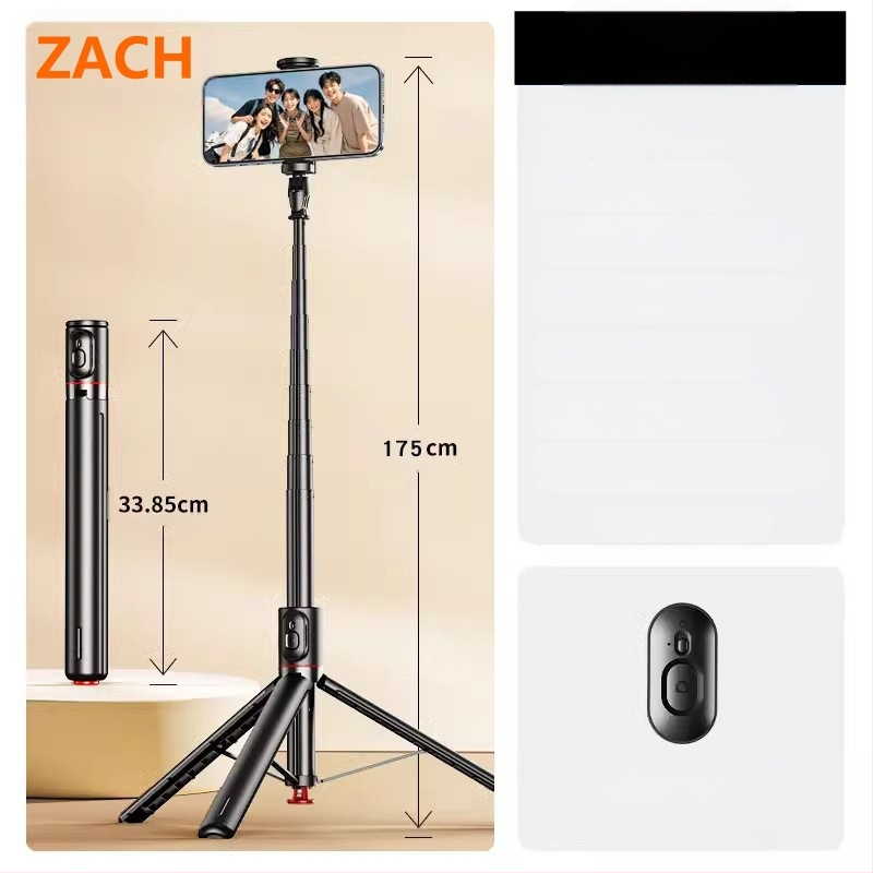 Nuotraukų ir vaizdo įrašų trikojis iš ABS + aliuminio lydinio, vaizdo stabilizavimas, įmontuotas apšvietimas, Bluetooth, nuotolinio valdymo pultas