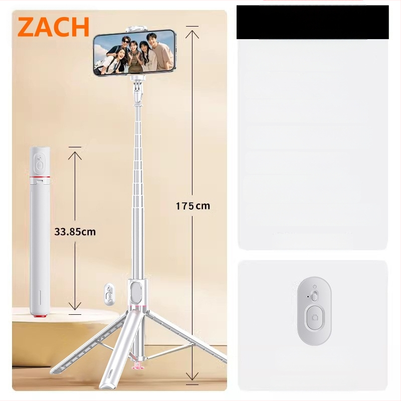 Nuotraukų ir vaizdo įrašų trikojis iš ABS + aliuminio lydinio, vaizdo stabilizavimas, įmontuotas apšvietimas, Bluetooth, nuotolinio valdymo pultas