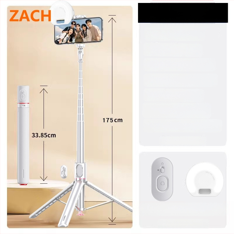 Nuotraukų ir vaizdo įrašų trikojis iš ABS + aliuminio lydinio, vaizdo stabilizavimas, įmontuotas apšvietimas, Bluetooth, nuotolinio valdymo pultas