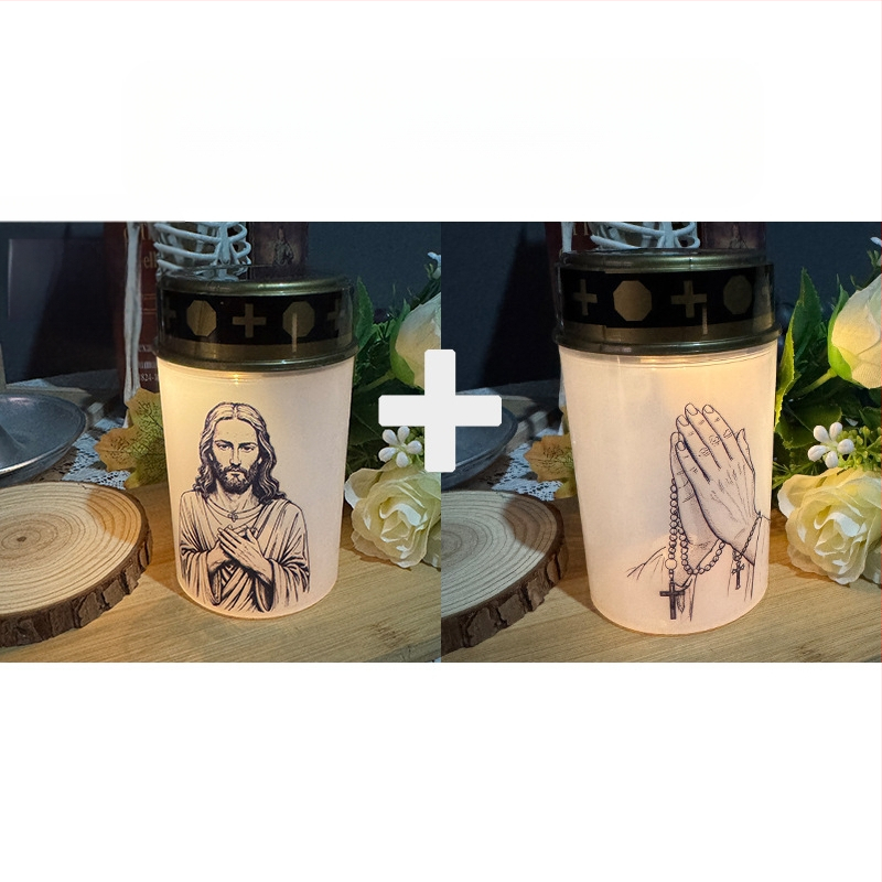 THIKIN elektroninė žvakė bažnyčiai, cilindrinė forma, PP medžiaga, pusiau rankinis ir pusiau mechaninis gaminimas