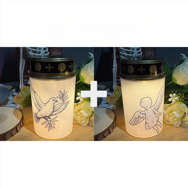 THIKIN elektroninė žvakė bažnyčiai, cilindrinė forma, PP medžiaga, pusiau rankinis ir pusiau mechaninis gaminimas