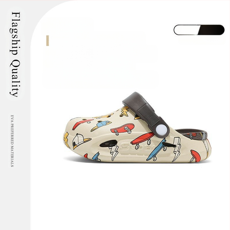 Bērnu Crocs stila EVA sandales, pretslidējošas, vasara 2025, vecums 4–6 gadi