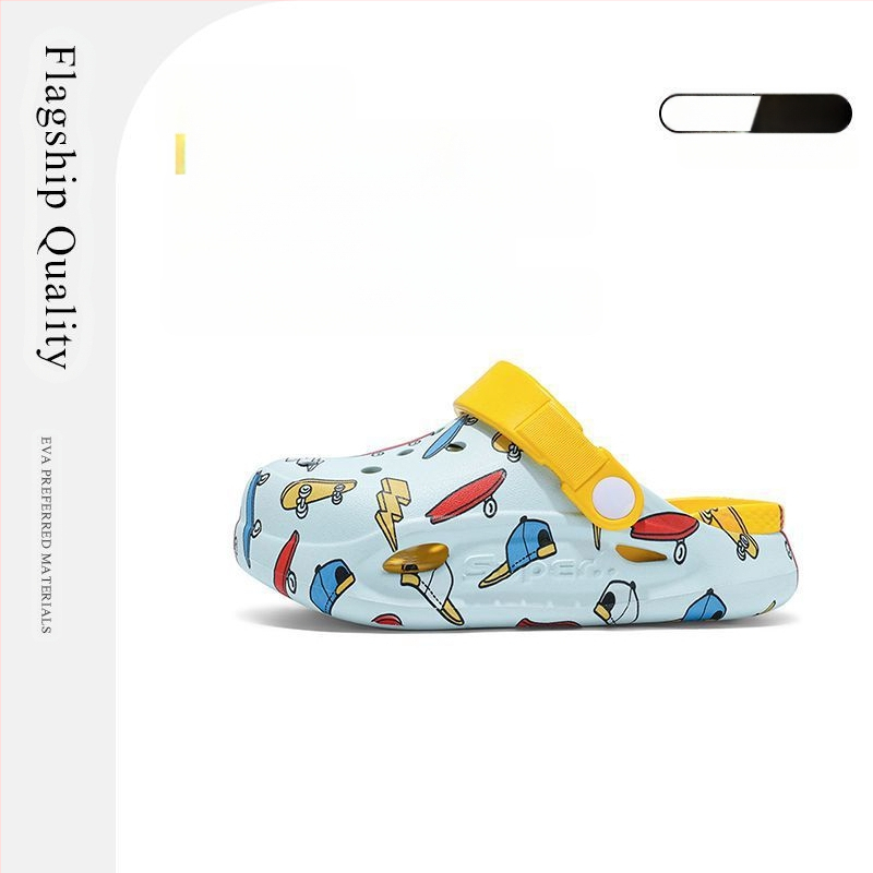 Bērnu Crocs stila EVA sandales, pretslidējošas, vasara 2025, vecums 4–6 gadi