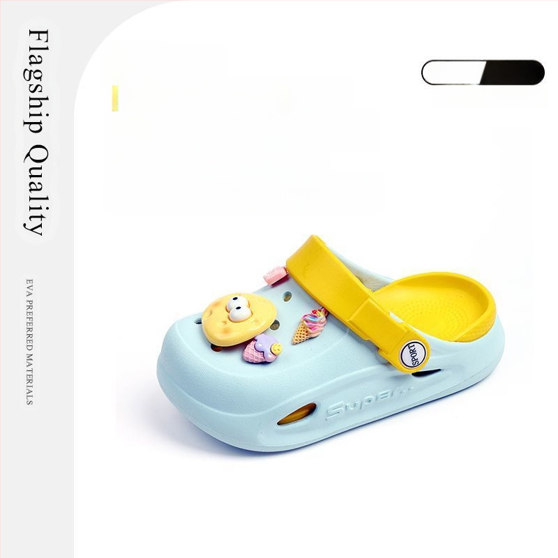 Bērnu Crocs stila EVA sandales, pretslidējošas, vasara 2025, vecums 4–6 gadi