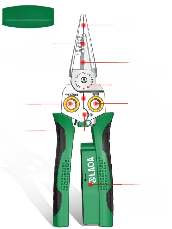 8-u-1 električarske kliješta s mjerenjem napona, skidanje izolacije, rezanje vodiča i krimpanje