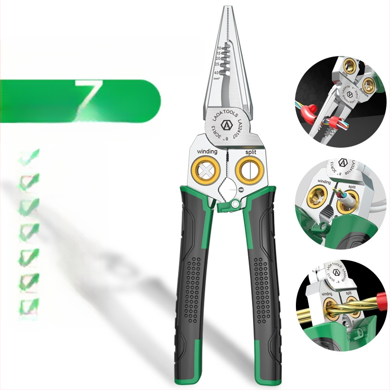 8-u-1 električarske kliješta s mjerenjem napona, skidanje izolacije, rezanje vodiča i krimpanje