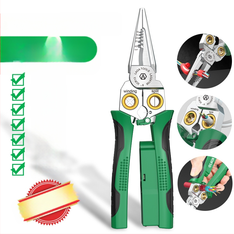 8-u-1 električarske kliješta s mjerenjem napona, skidanje izolacije, rezanje vodiča i krimpanje