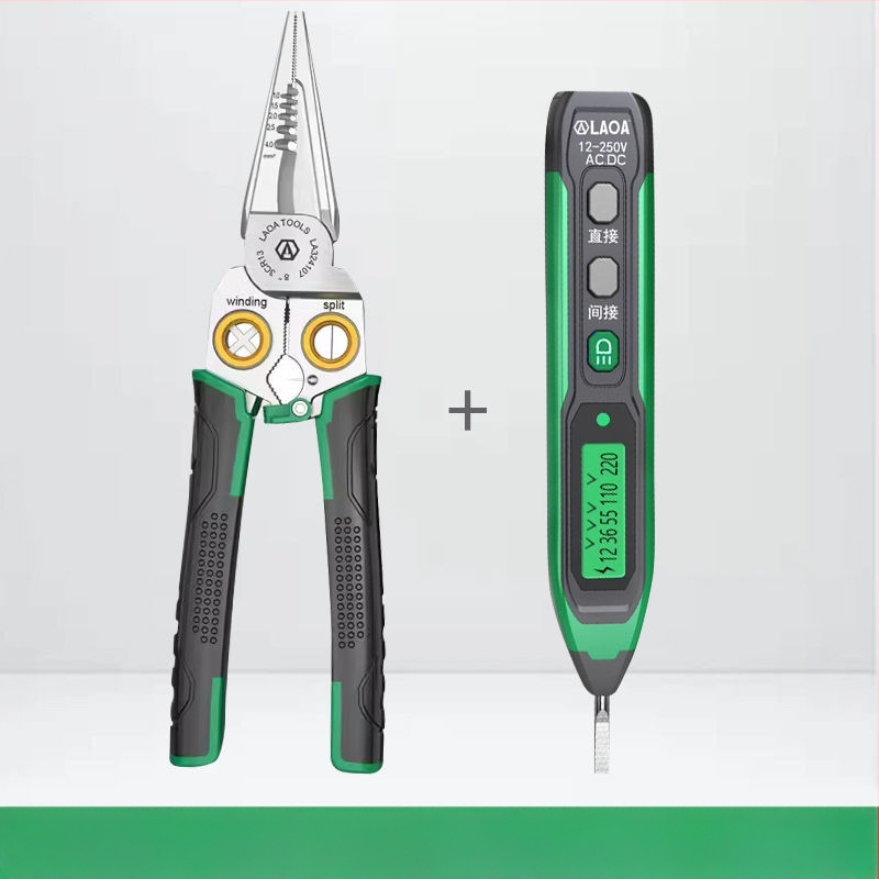 8-u-1 električarske kliješta s mjerenjem napona, skidanje izolacije, rezanje vodiča i krimpanje