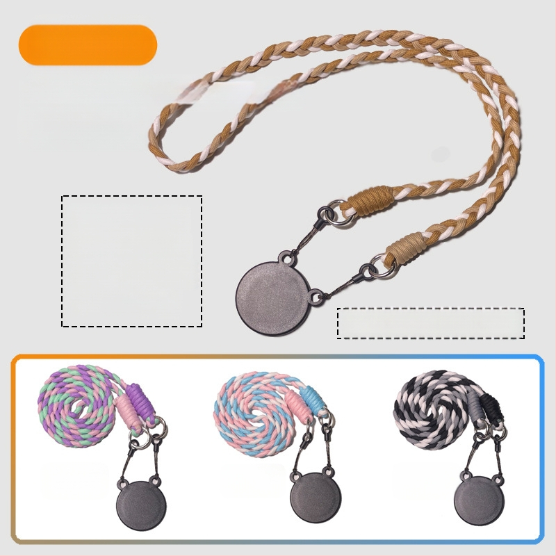 Pandantiv magnetic pentru telefon – două culori, compatibil MagSafe, șnur țesut pentru gât