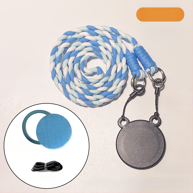 Pandantiv magnetic pentru telefon – două culori, compatibil MagSafe, șnur țesut pentru gât