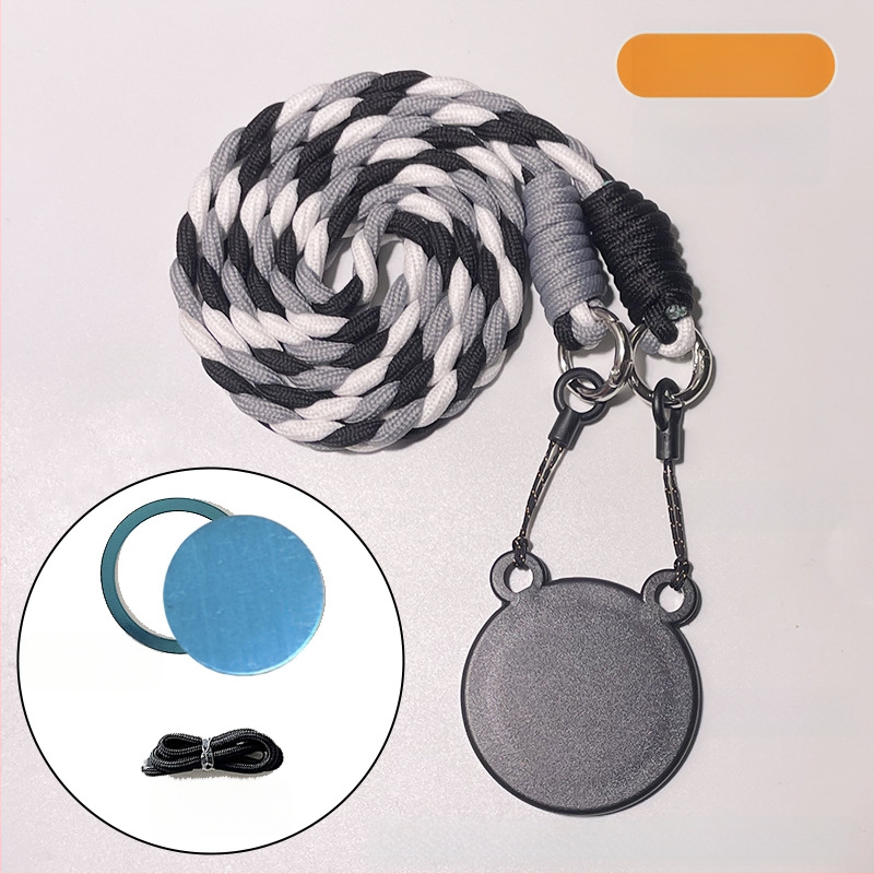 Pandantiv magnetic pentru telefon – două culori, compatibil MagSafe, șnur țesut pentru gât