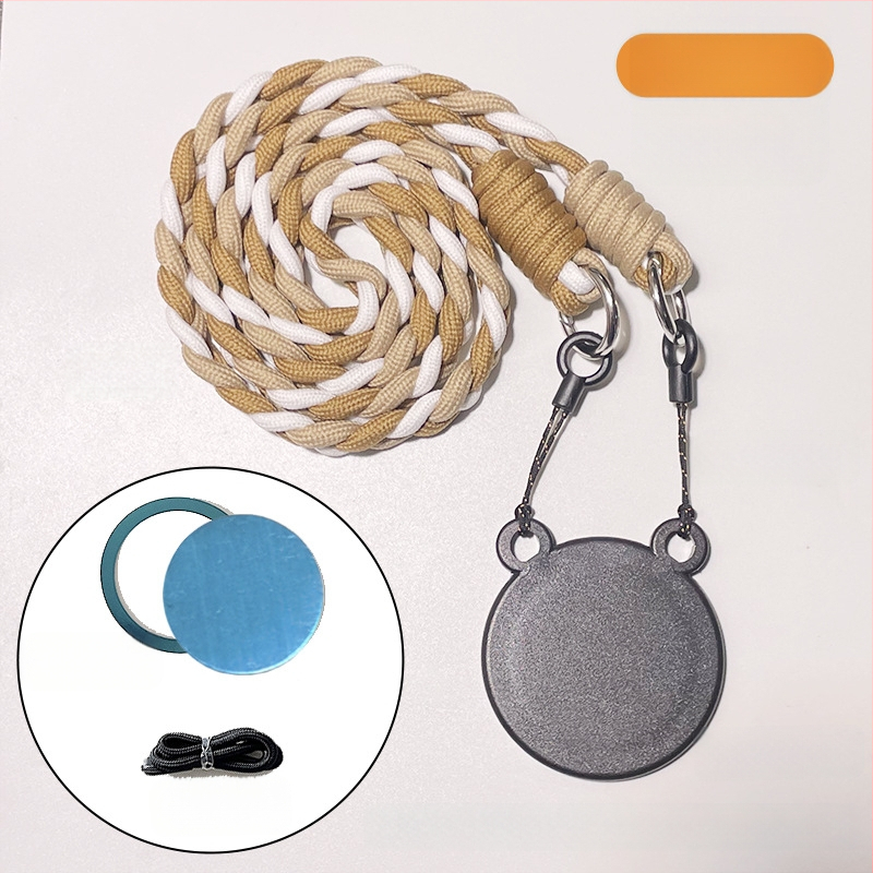 Pandantiv magnetic pentru telefon – două culori, compatibil MagSafe, șnur țesut pentru gât