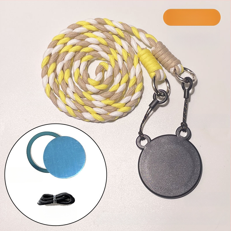 Pandantiv magnetic pentru telefon – două culori, compatibil MagSafe, șnur țesut pentru gât