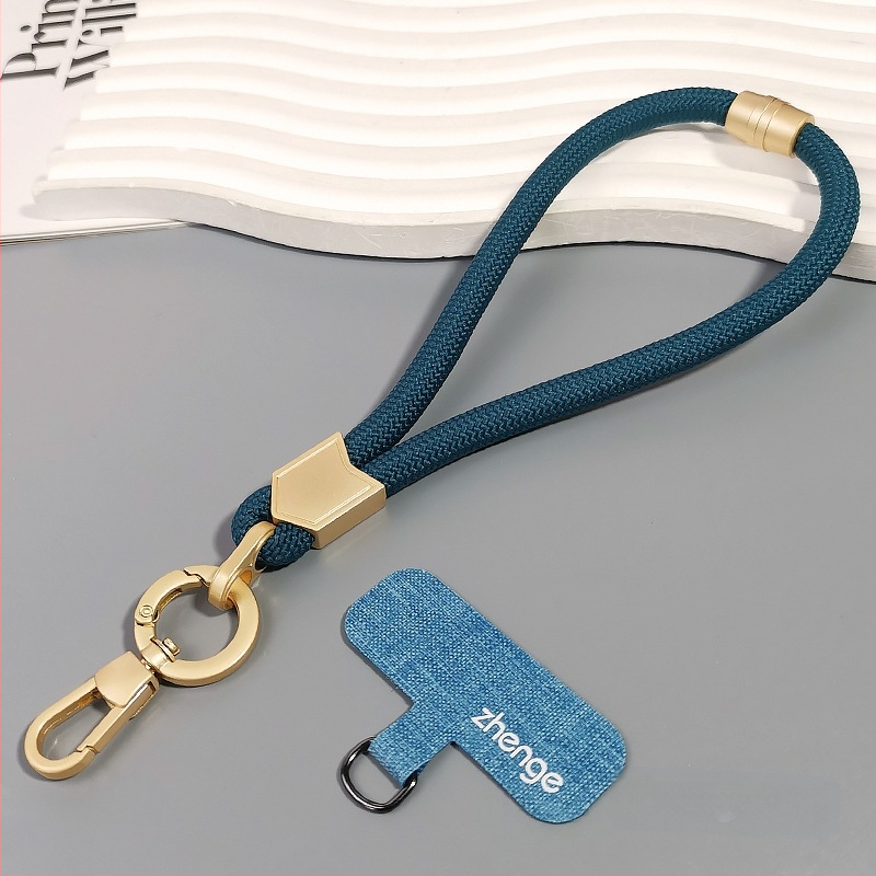 Jane grids Telefonų laikiklis, reguliuojamas riešo dirželis, trumpas pintas virvė, geometrinis pakabukas, daugiafunkcinis lauko aksesuaras